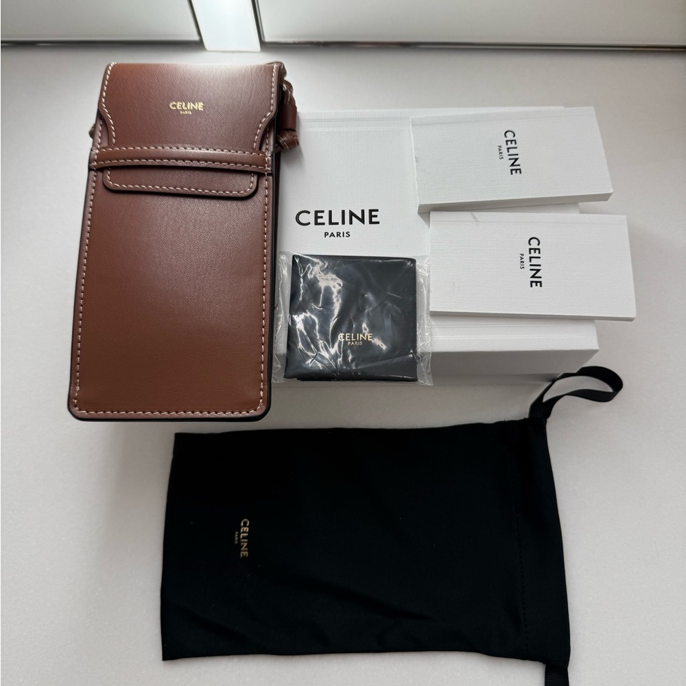Celine Sunglasses leather case with cloth pouch